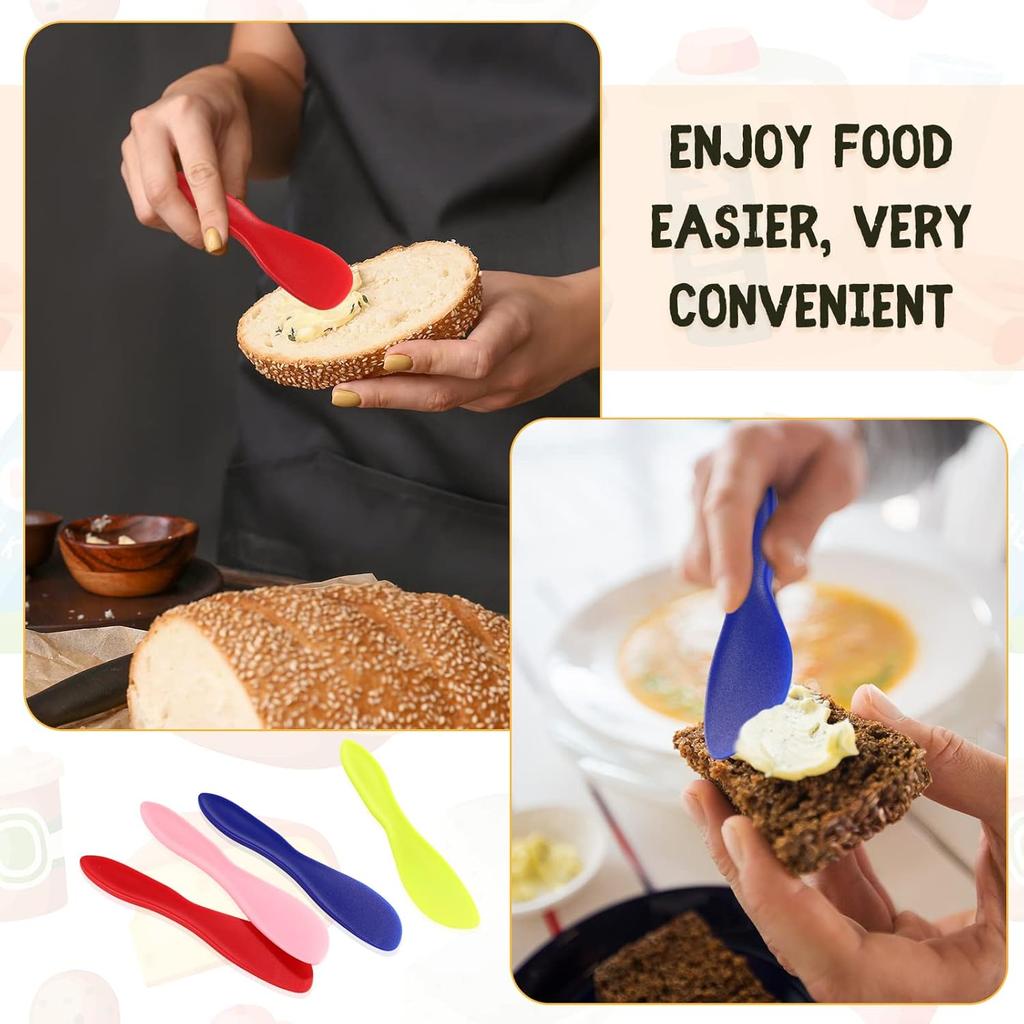 16 Pcs Plastic Butter Knife Spreader, Multi Purpose Plastic Butter Spreading Spreader Knife, Kitchen Frosting Knives for Cheese Cream Icing, Lime