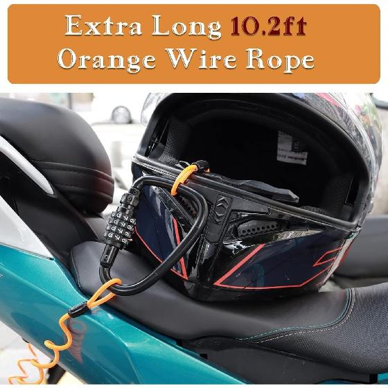 Motorcycle Helmet Lock Heavy Duty Anti Theft with Extra Long