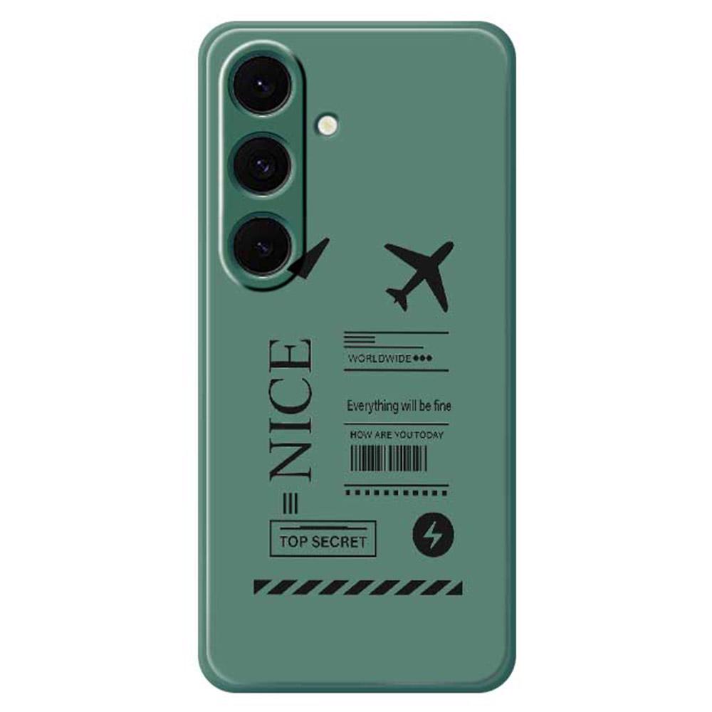 

For Samsung Galaxy S25+ Case Boarding Ticket Pattern Printing Straight Edge TPU Phone Back Cover