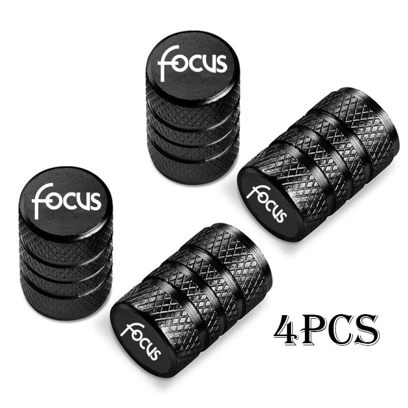 HUHI8 Car Wheel Tire Valve Caps Tyre Stem Covers Airdust Waterproof For Ford Focus Logo MK1 MK2 MK3 MK4 Auto parts 4pcs Auto Badges