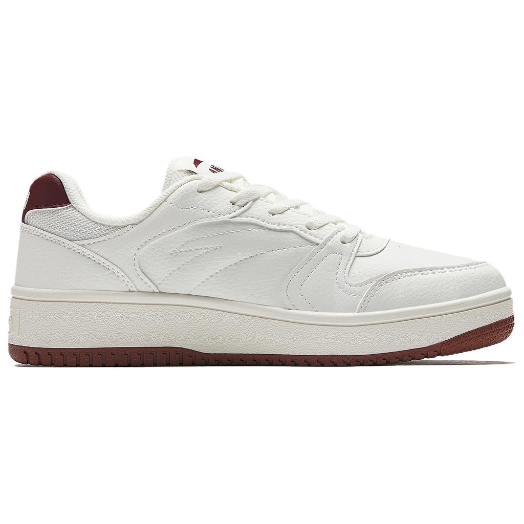 New Anta Original Year Slip Resistant Height Increasing Low top Skateboard Shoes Women's White Red 122538034R-7