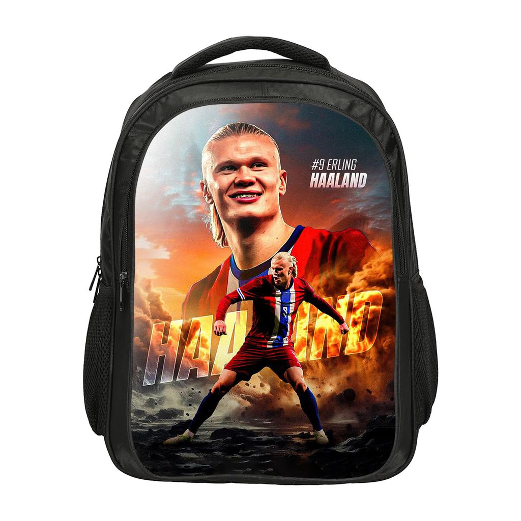 Haaland Double layered Backpack Football Star School Bags Rucksack Football Sports Bookbag Travel Large Capacity Backpacks