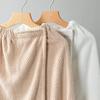 Soft Coral Fleece Bath Skirt/Robe, Strapless & Absorbent with Magic Sticker for Adults
