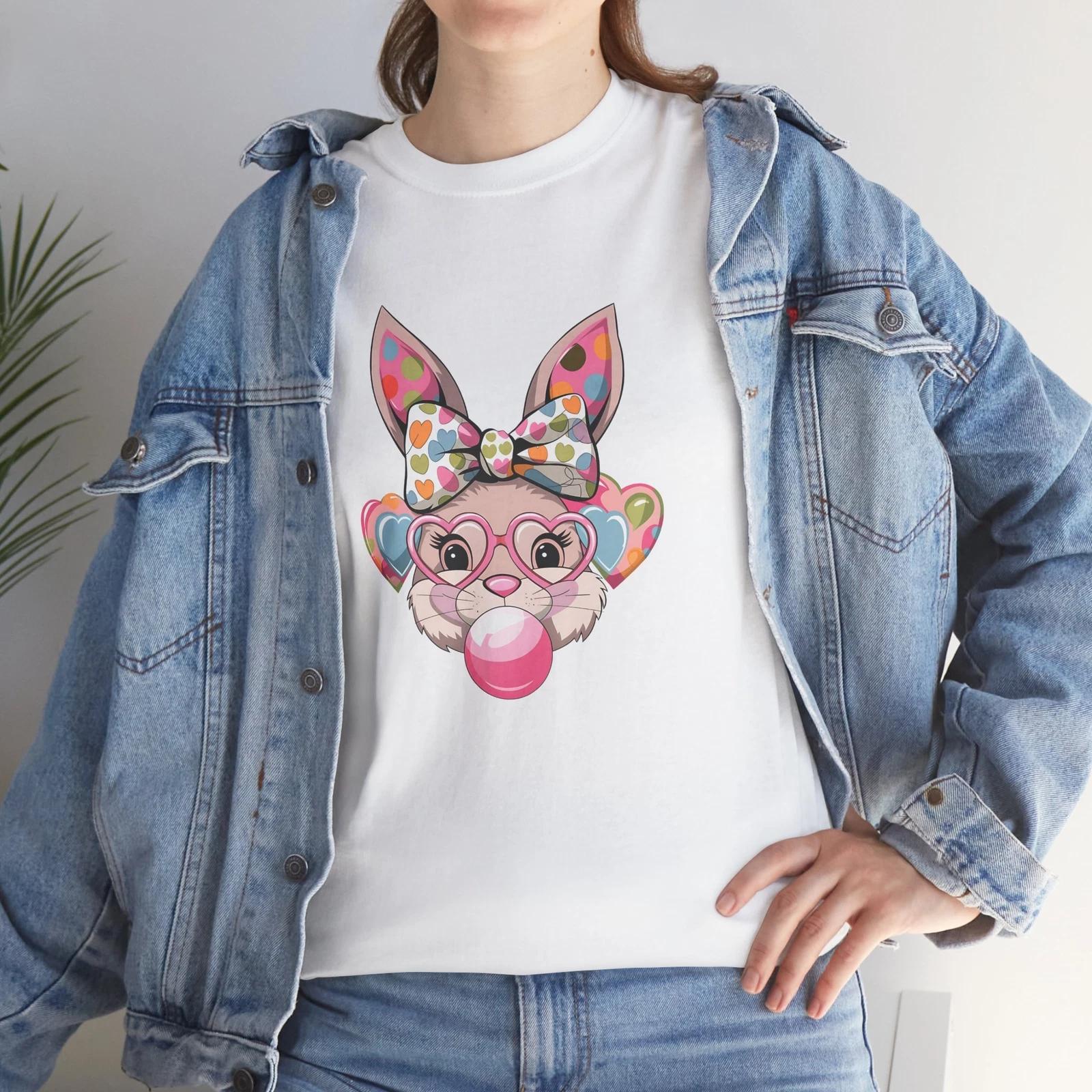 Easter Bunny Coquette Bow T-Shirt - Classic & Cringy Funny Tee for Everyone L