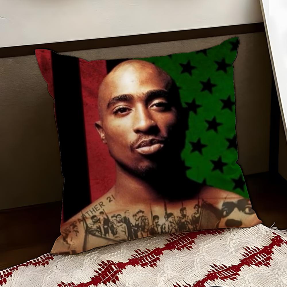 2PPAC Tupac SShakur Kissenbezug Wendbar Weich Strapazierfähig Kissenhülle Zuhause Auto Mehrzwecknutzung für täglichen Komfort
