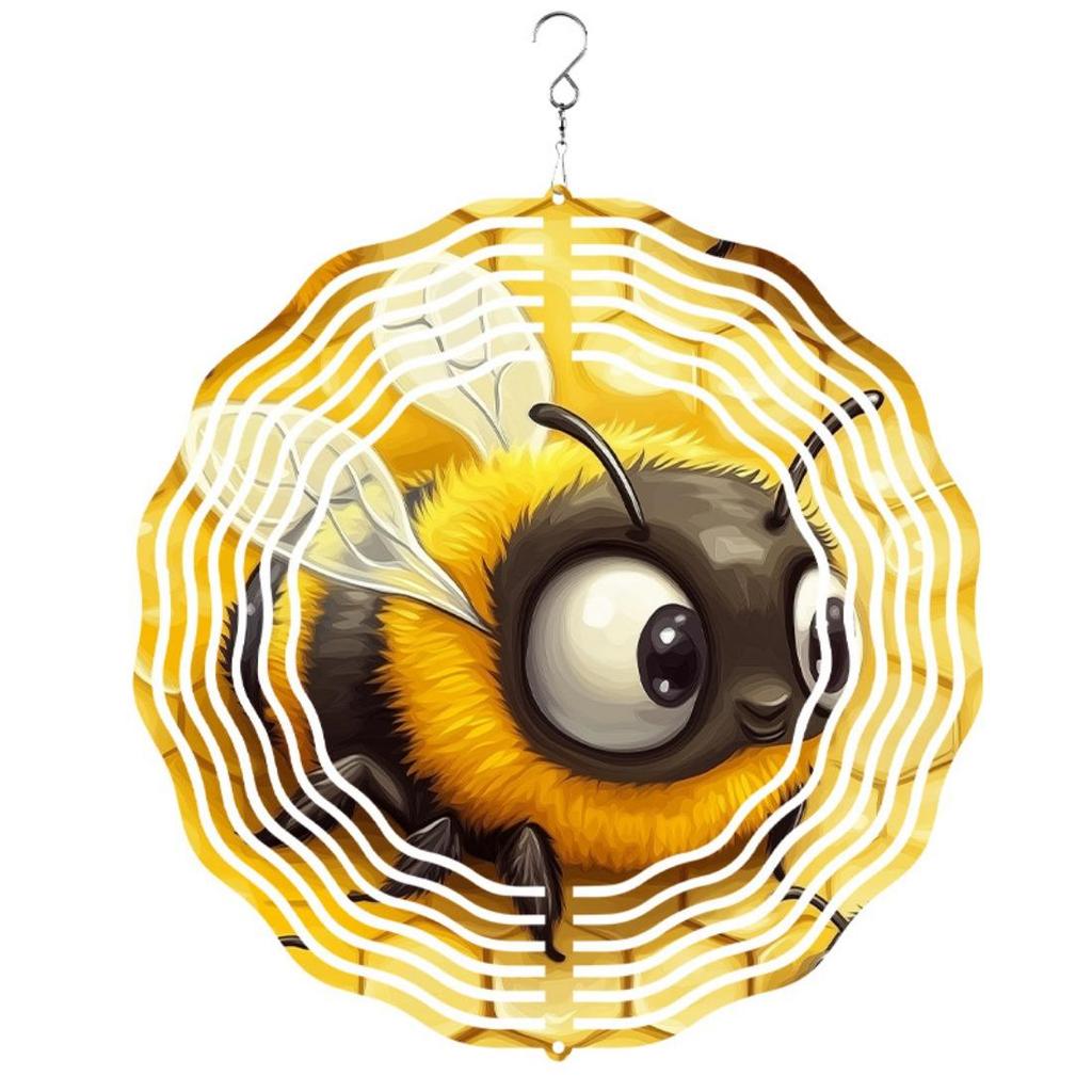 A Bee-Shaped Wind Spinner, Christmas Decorative Gifts, A 2D Kinetic Wind Spinner Gift, Metal Wind Spinners for Outdoor and Indoor Decor for Wives