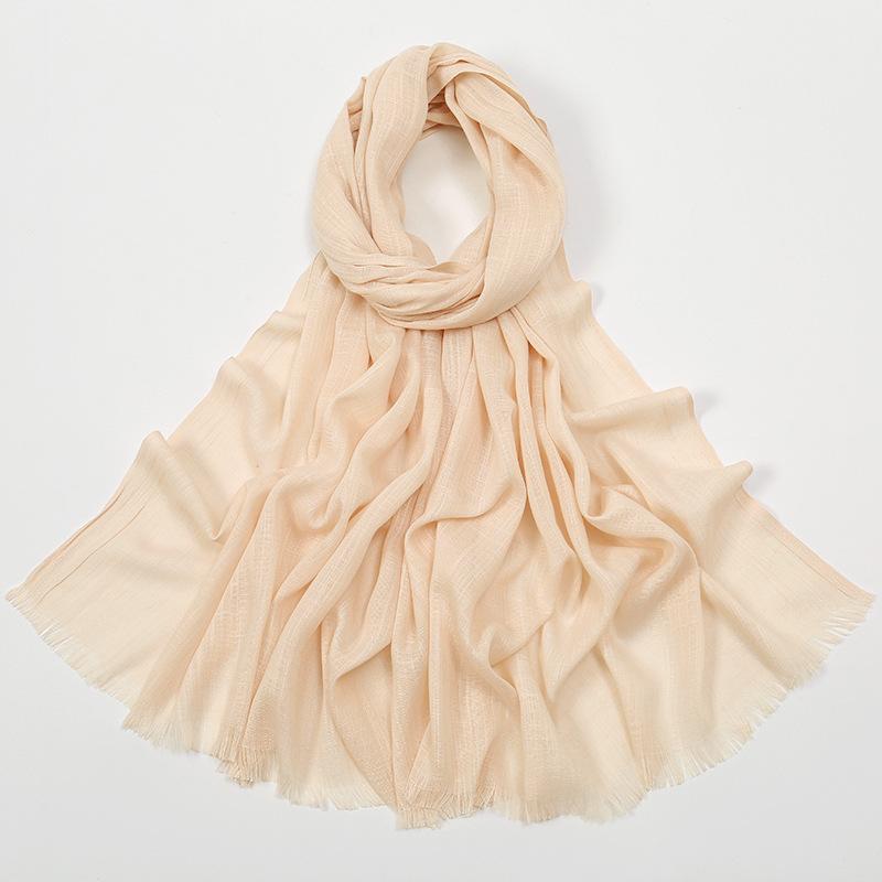 New Hot-selling Bamboo Cotton Solid Color Long Towel, Boutique Breathable Women's Versatile Bag Head Soft Scarf