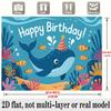 Party Backdrop Flat Whale Hanging Patterns Photo Background Decor Birthday Party Decor
