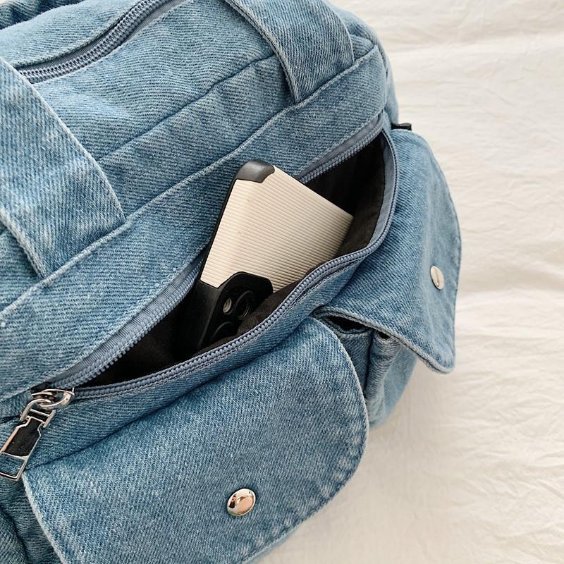 Vintage Denim Women's Bag Large Capacity Stitching Tote Women's Bag