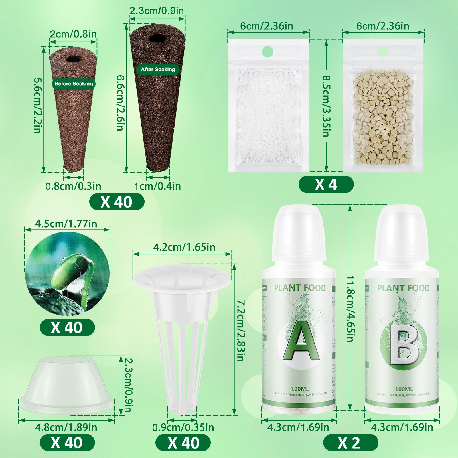 

166 шт. набор принадлежностей для гидропонного сада, набор многоразовых стручков для растений, прозрачная система гидропонного выращивания, набор стручков для семян, садовая система, домашняя система чистый