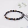 6 Tiger Agate Cube Mixed Gemstone Bracelet (C2503AC1266_BK)