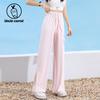 Ice Silk Sunscreen Pants Women's Summer Thin High-waisted Drape Casual Pants Straight Mopping Cool Wide-leg Pants Small Man