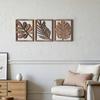 3Pcs Artistic Wooden Tropical Leaves Wall Sign Rustic Plant Wall Ornament  Indoor Home Decor