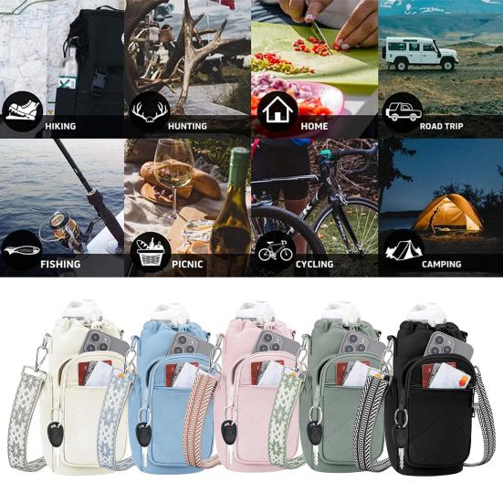 Sports Water Bottle Bag Thermal Insulated Kettle Holder Lightweight Crossbody Water