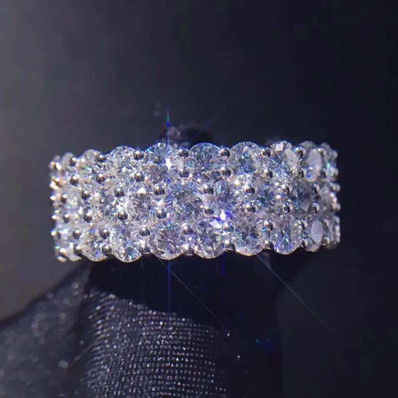 

Кольцо Huitan Full Bling Iced Out Cubic Zirconia для женщин, цветная полоса, современная мода, свадебная вечеринка, универсальные роскошные ювелирные изделия 10