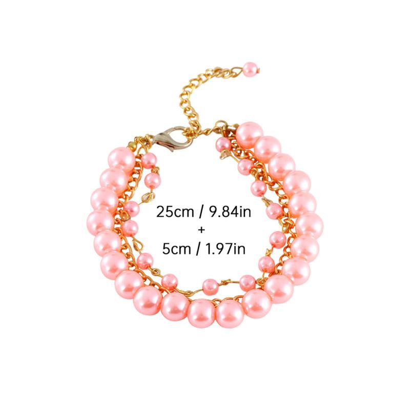 Pet Artificial Pearl Necklace 3 Sizes Cat Dog Jewelry Collar Pet Supplies With Adjustable Clasp