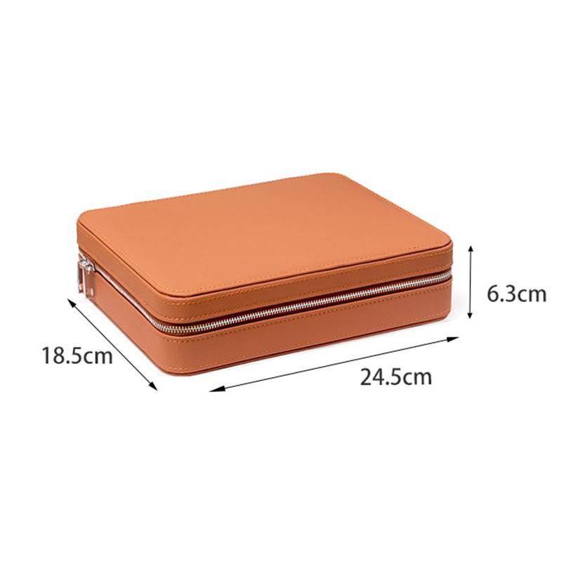 Zipper PU Leather Glasses Storage Box