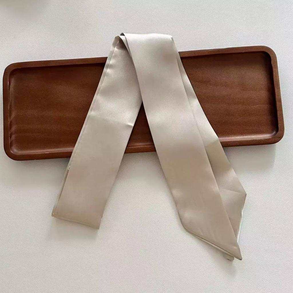4.5x100cm Long Skinny Hair Scarf Women Imitation Silk Satin Headband Cute Neckerchief Solid Colors Ladies Bag Scarves