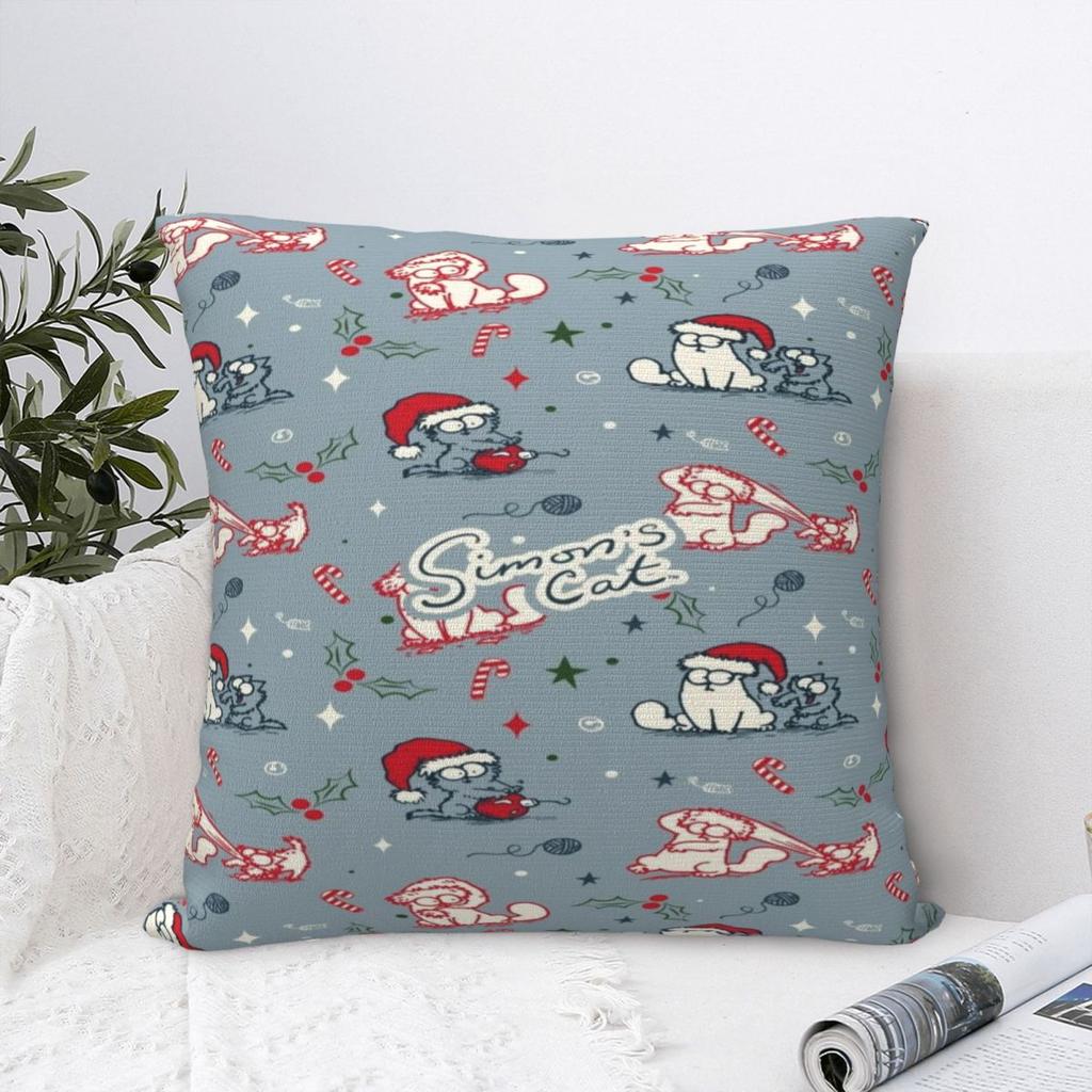 Soft and Sweet Living Room Simons Cartoon Cat CatsDecoration Pillowcases Accessories Pillow Cover Square Multi-Size