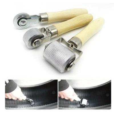 Autoreifen-Reparaturset, Roller, Auto-Patch-Roller, Motorrad-Radreparatur mit Holzgriff, Reifenreparaturwerkzeug für Autozubehör