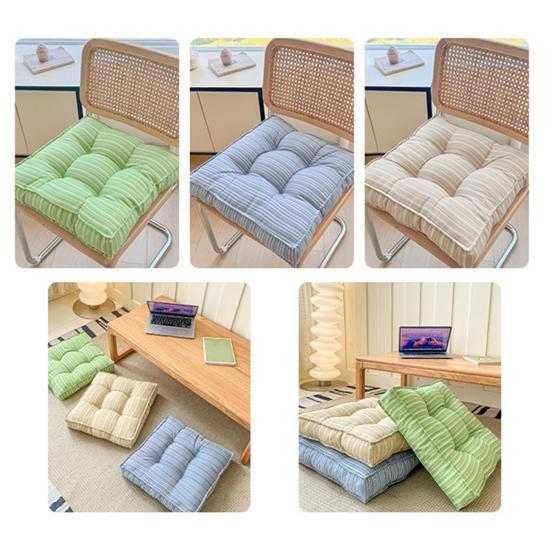 18" X 18" Seat Cushion Thickened Square Office Chair Pad Striped Soft Padded Hip Cushion Modern Floor Sitting Pad for Home Living Room Bedroom