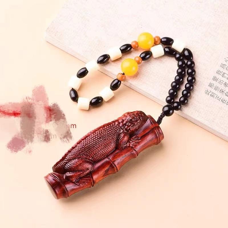 Small-Leaf Red Sandalwood Pendant: Wealth-Attracting Pixiu, Gourd, Dragon, Tortoise Design