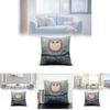 Only Pillowcases Minimalist Cartoon Owl Throw Pillow With Removable Linen Cover For Home Decor
