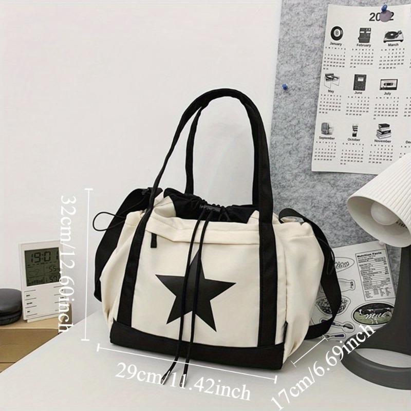 Large Capacity Women's Fashion Crossbody Bag Star Graphic DrawString Design Shoulder Tote Bag Casual Style Daily Commuter Bag