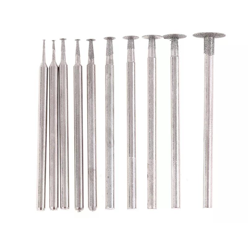 10PCS Grinding Bit Accessory Ultra-Thin T Head Shank Mounted Point Stone Jade Carve Polish Engrave Tool