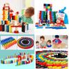 Colorful Dominoes Educational Toy For Boys Wood Material Brain Teaser Early Learning Intellectual Development 120 Pieces