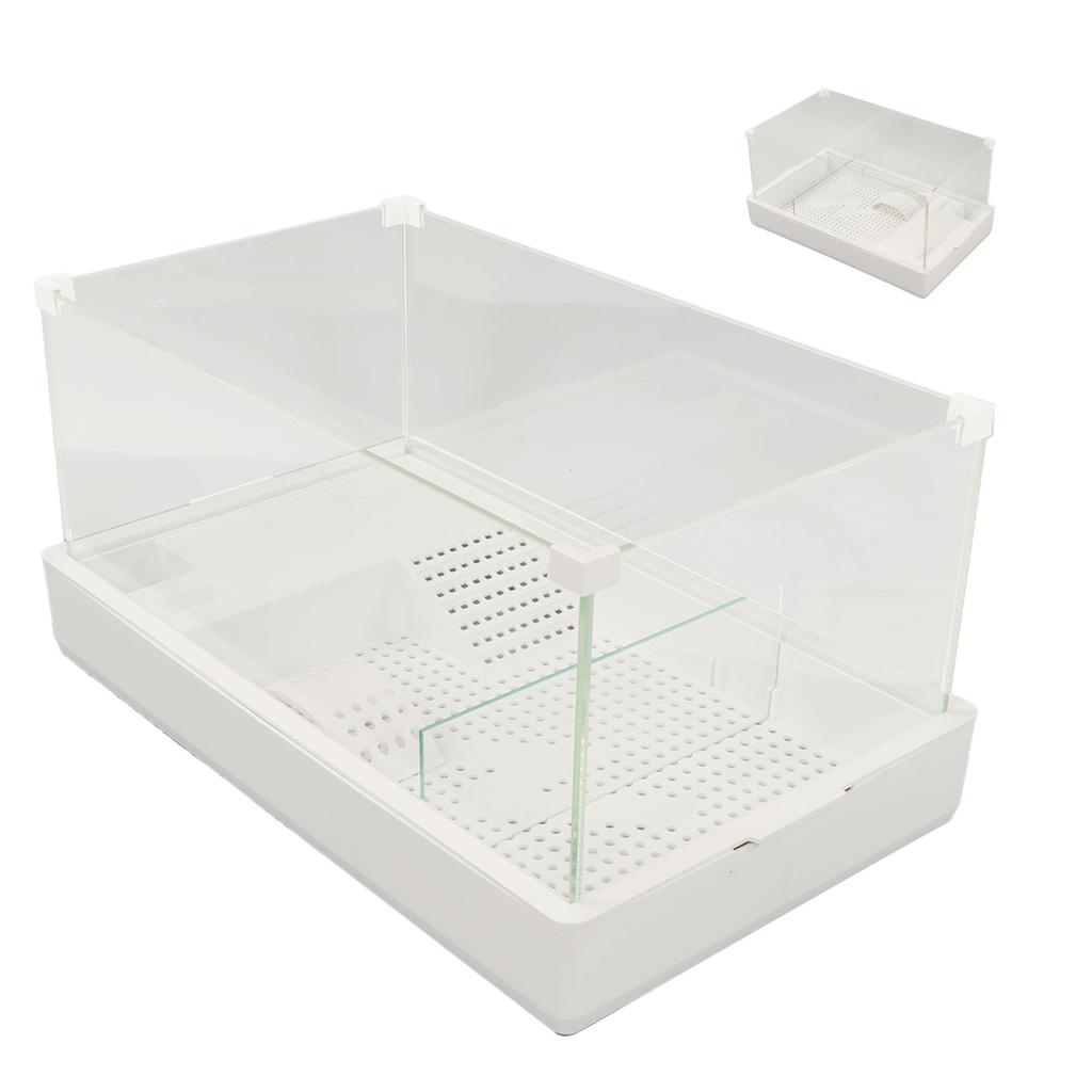 Glass Turtle Tank High Translucency Thickened 360 Degree Panoramic View Reptile Terrarium for