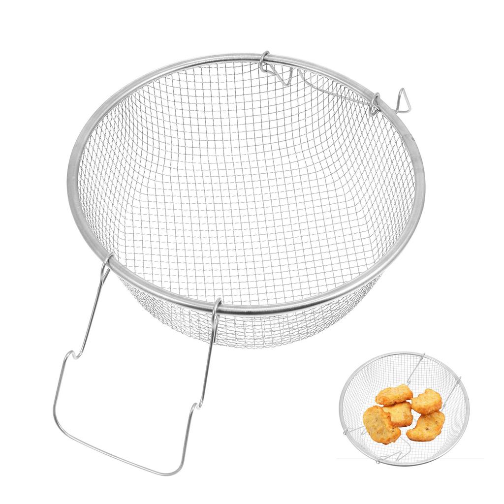1Pcs Stainless Steel Food Fried Basket Frying Tool Kitchen Fry Basket Deep Fryer Strainer French Fries Kitchen Strainer