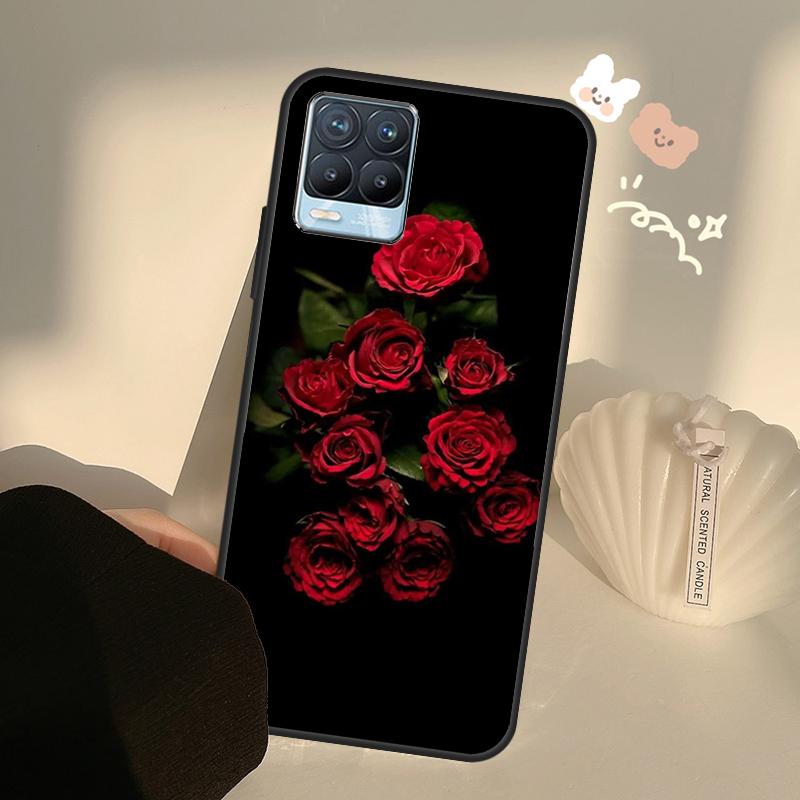 

Bright Red Rose Flowers Case For Realme GT7 Pro GT6 C65 C67 C61 C53 C55 C51 C25 C63 C71 C75 11 12 13 14 15 Pro Plus Realme C75 4G