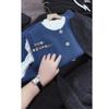 Chic Korean Blue Sweater: Slim Fit Knit Vest/Cardigan for Women - Perfect for Autumn/Winter Layering