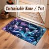 Butterfly Theme Crystal Velvet Floor Rug Personalized Custom Name Text Warm Carpet Home Decoration