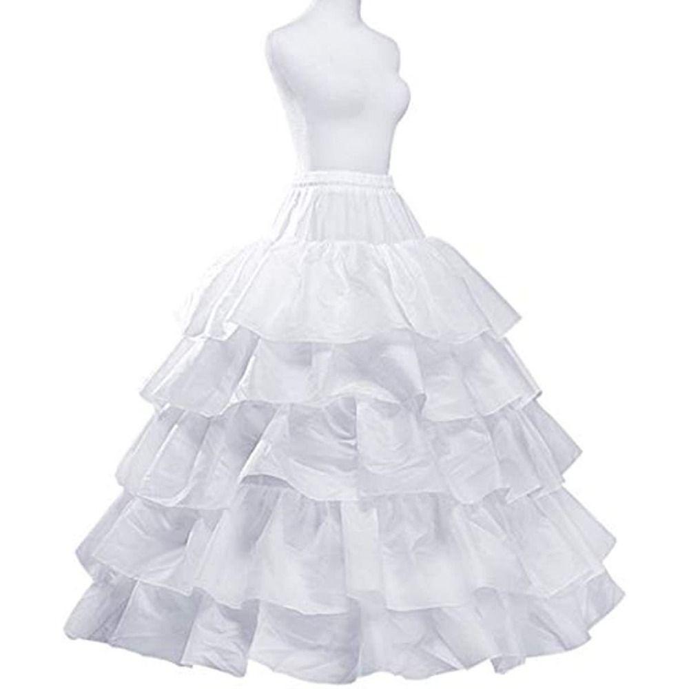White Bridal Petticoat Puffy Design Hoop Crinoline Fancy Wedding Underskirt  Prom Night