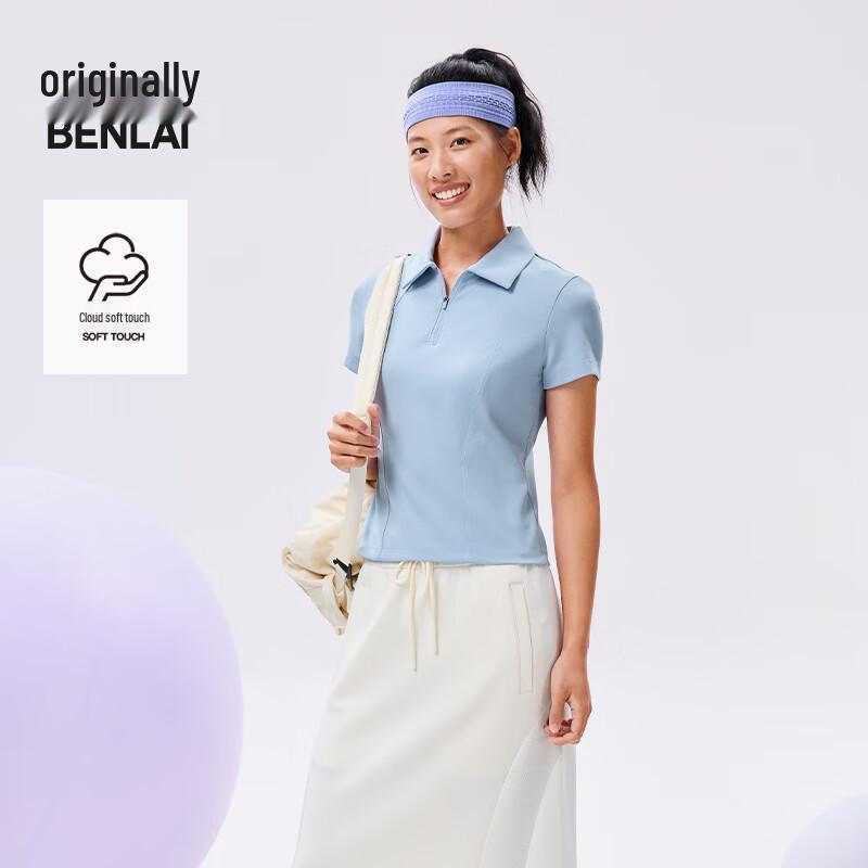 Женская приталенная футболка Benlai с воротником, мягкая как облако M