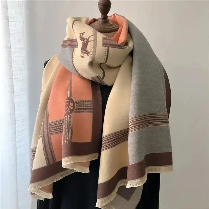 Winter Cashmere Scarf Women 65X185Cm Female Warm Pashmina Shawls Wrap Scarves Blanket Thick Ladies Bufanda Design