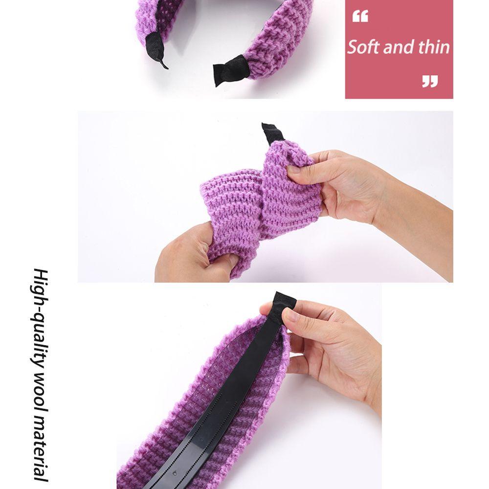 Fashion Wide Winter Wool Knitted Headband Hair Accessories Head Wrap Handmade Headwear