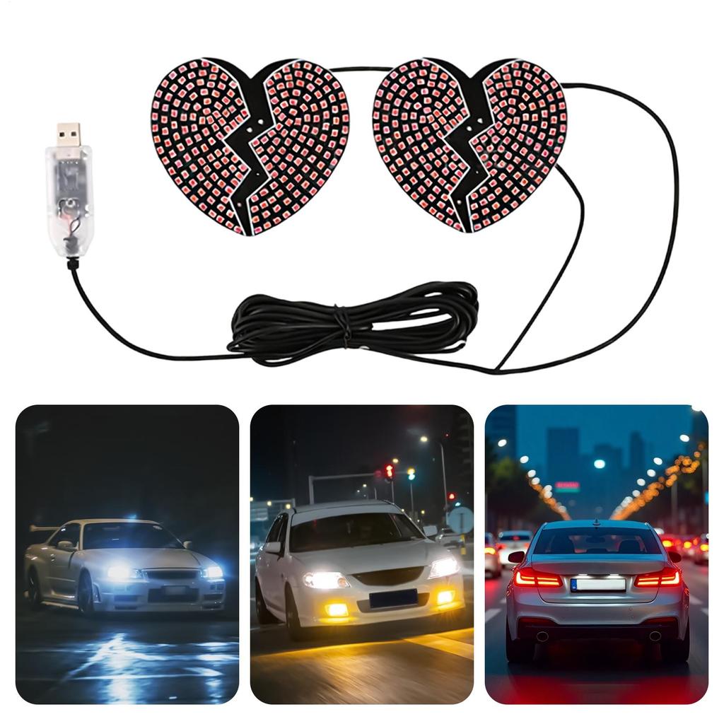 Led Light For Car Window Love Heart Shape Vehicle Decor Auto Interior Atmosphere Light For SUV RV Sedan Truck Minivan Van