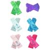 Girls Ice Princess Long Satin Gloves Sequins Print Snow Queen Dress Up Gloves Solid Color Kids Cosplay Performance Glove