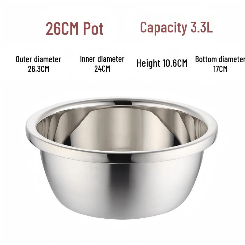 Food Grade Stainless Steel Korean Style Mixing & Prep Bowl