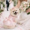 Sequin Pet Princess Dress Lace Bow Dog Tulle Skirt Pet Wedding Dresses  Party Wear