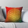Sacred Golden Flower Of Life Square Pillowcase Polyester Linen Velvet Printed Zip Decor Pillow Case Car Cushion Case X