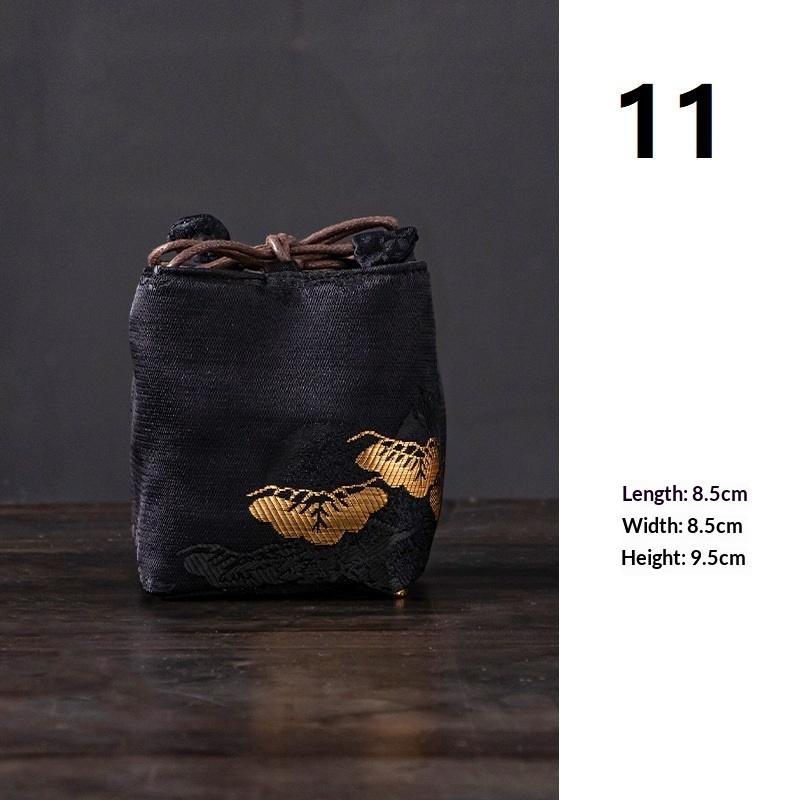 Tea Set Storage Bag Chinese Style Thickened Multi-Functional Teapot Cloth Pouch Protective Portable for Holiday Trips