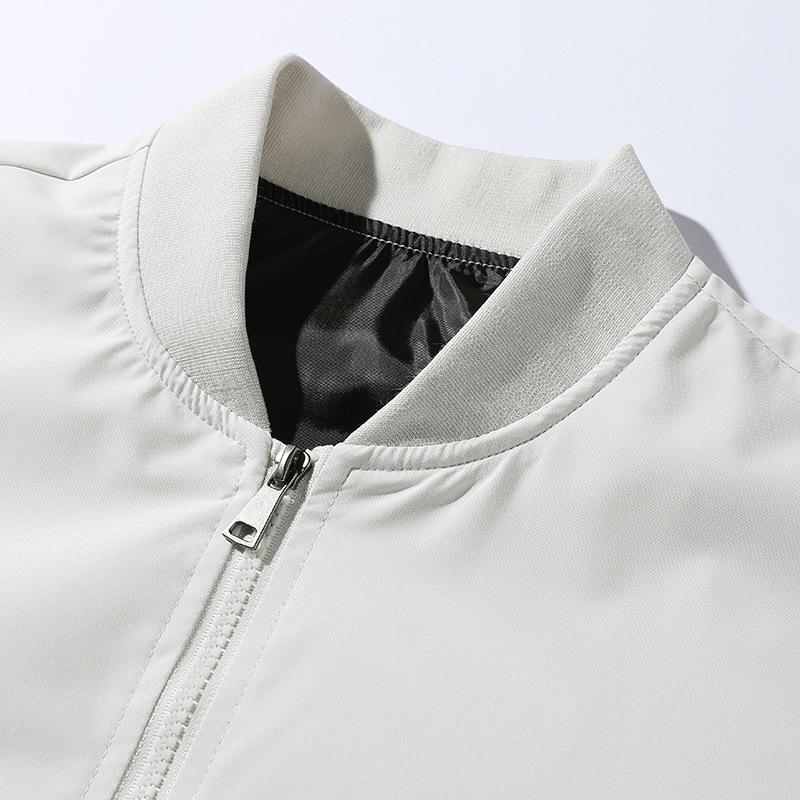 OO Baseball Collar Waterproof Jacket Men's and Women's Season Trend Loose Solid Color Casual Coat