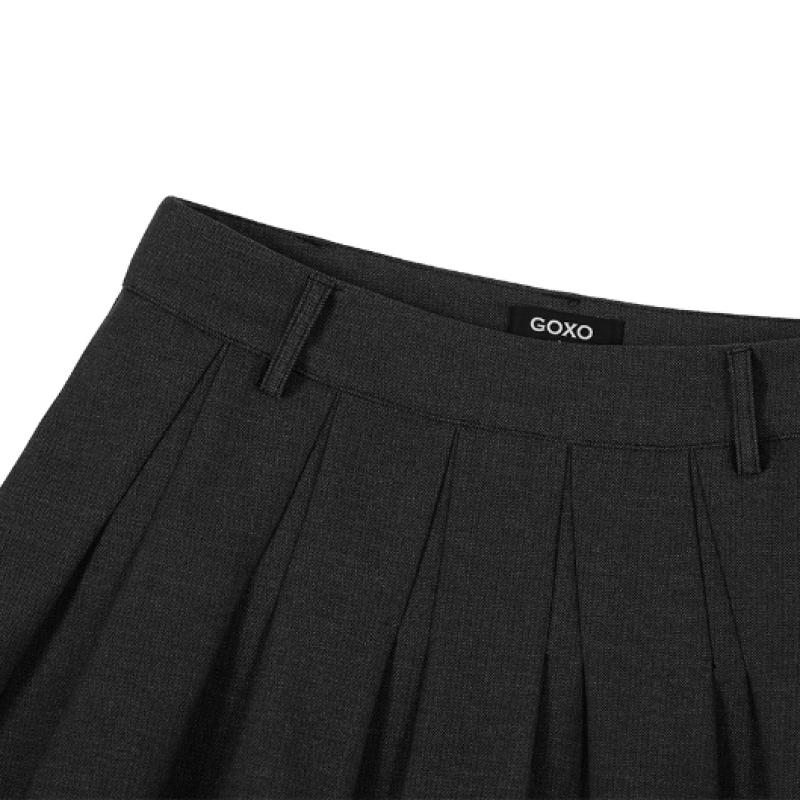 GOXO Charcoal Two Layer Skirt Metal Heart