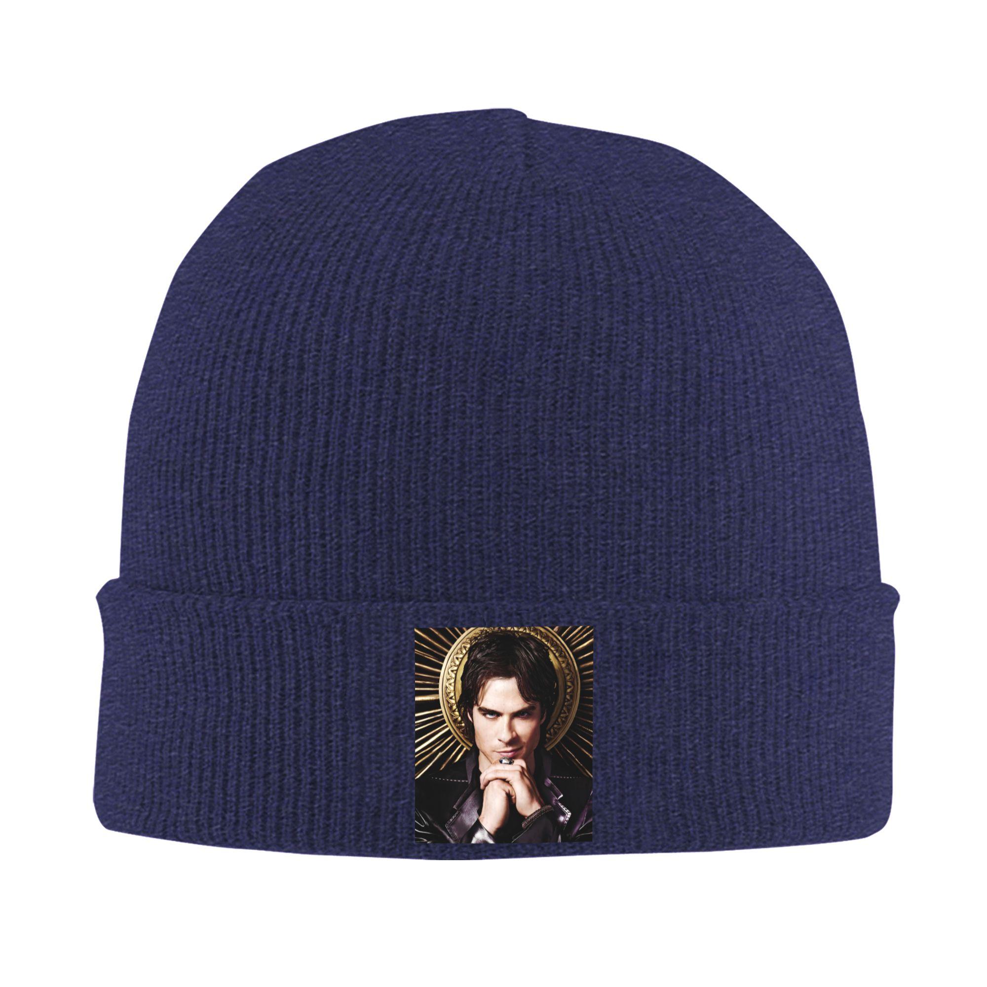 

The Vampire Diaries Damon Salvatore Knitting Hat Fashion Caps Female Male Kpop Beanie Hats Autumn Winter Elastic Bonnet Hats One Size