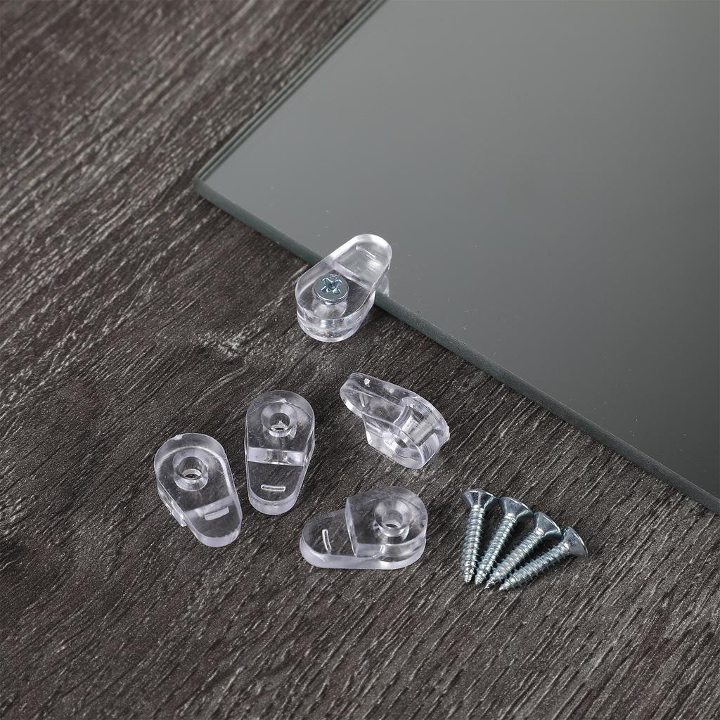 20 Pcs Clear Plastic Holder Clip Mirror Mounting Clips Mirroraid Mirror Mounting Tool Mirrors Buckle Plastic Clips