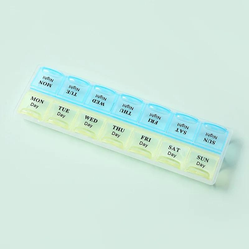 Portable Travel Pill Box Cases Organizer 7 Days 21 Grids 3 Times One Day with Large Compartments for Vitamins Medicine Fish Oils